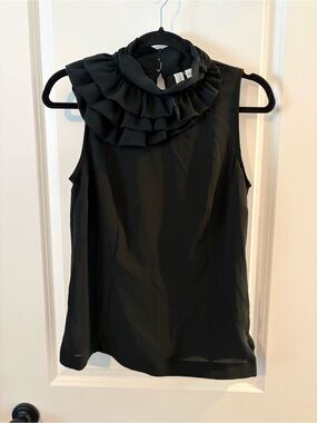 Esprit Black Ruffled High-Neck Sleeveless Camisole